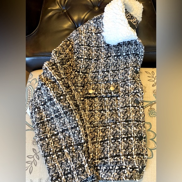 NWT 🖤🌟SWEET RAIN CONTEMPORARY BLACK/WHITE TWEED BOMBER JACKET -SIZE XL - Picture 6 of 11